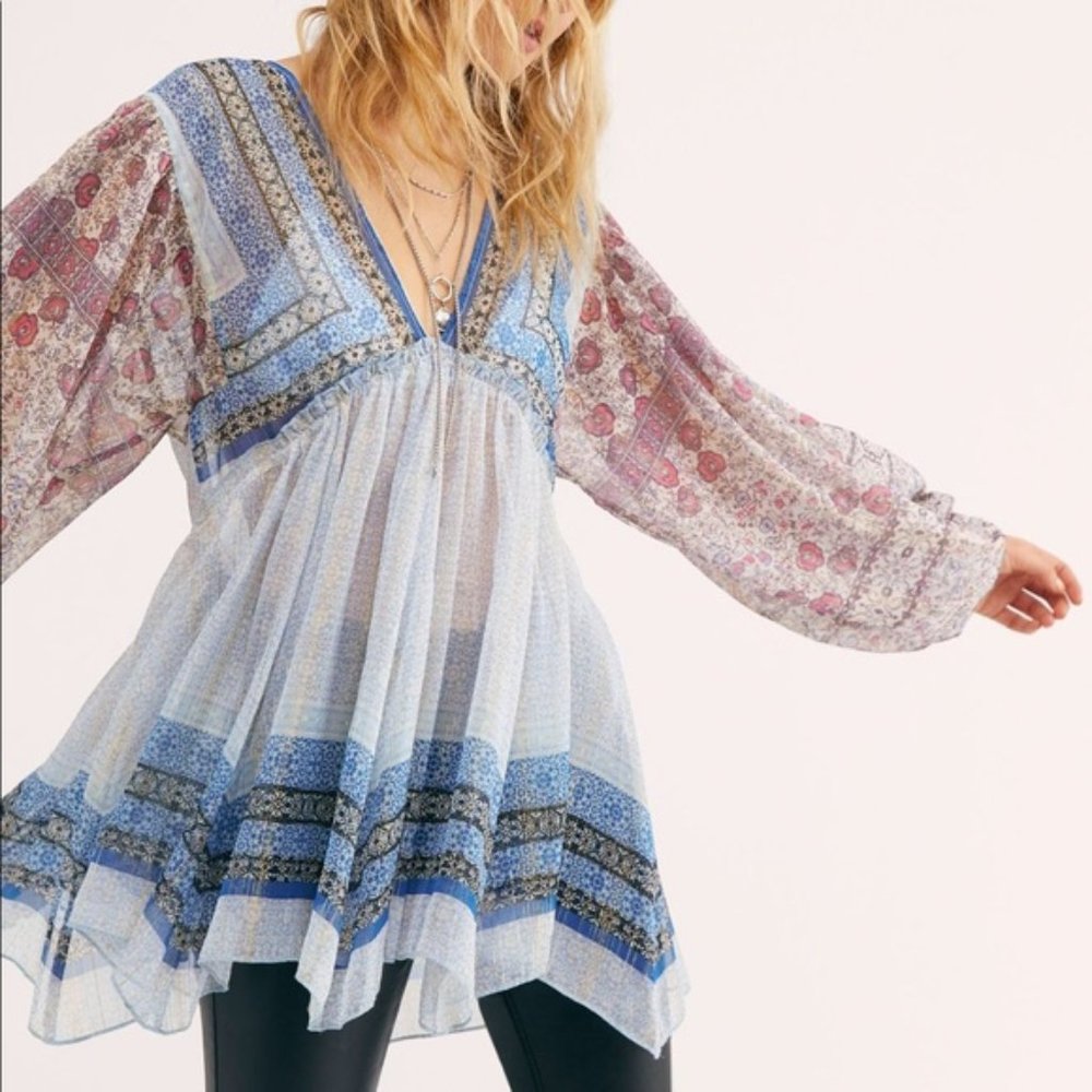 Free People Aliya Print Tunic L